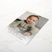 Baby Foto Doop Goud Folie Uitnodiging (Gedraaid)