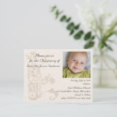 Baby Foto doopuitnodiging Kaart (Staand voorkant)