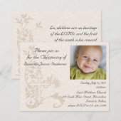 Baby Foto doopuitnodiging Kaart (Voorkant / Achterkant)