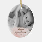 Baby Foto Eerste Kerst Aangepaste Keramische Ornam Keramisch Ornament (Rechts)