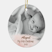 Baby Foto Eerste Kerst Aangepaste Keramische Ornam Keramisch Ornament (Links)