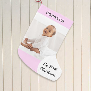 Baby Foto Eerste Kerst Misse Roze Aangepast Kleine Kerstsok