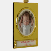 Baby foto eerste kersthert verguld banner ornament (Rechts)