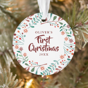Baby Foto Eerste Kerstmis Bloemstuk Ornament