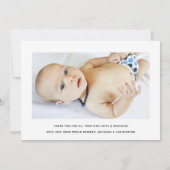 Baby Foto Elegant Filmstrip Classy Birth Aankondiging (Achterkant)