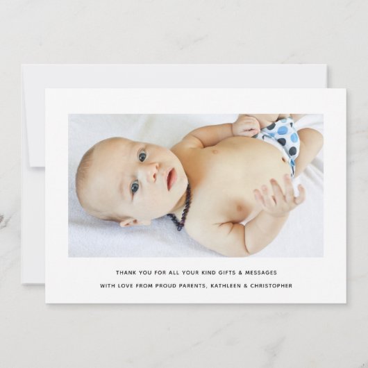 Baby Foto Elegant Filmstrip Classy Birth Aankondiging (Achterkant)