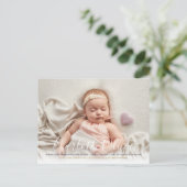 Baby Foto Elegant Script Name Gold Birth Aankondigingskaart (Staand voorkant)