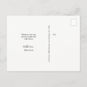  Baby Foto en Bericht Dank u Briefkaart (Achterkant)