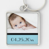 baby foto en geboortedatum sleutelhanger (Voorkant)