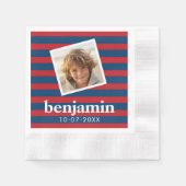 Baby Foto- en vaderlandslievende gestreepte patron Servetten (Voorkant)