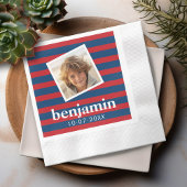 Baby Foto- en vaderlandslievende gestreepte patron Servetten