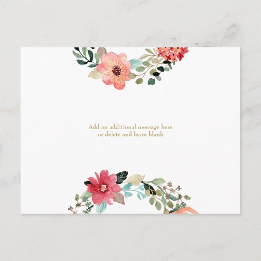 Baby Foto Floral Garland Gold Dank je wel Aankondigingskaart (Achterkant)