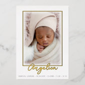 Baby Foto Folie Geboorteaankondiging Kaart (Voorkant)