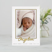 Baby Foto Folie Geboorteaankondiging Kaart (Staand Voorkant)