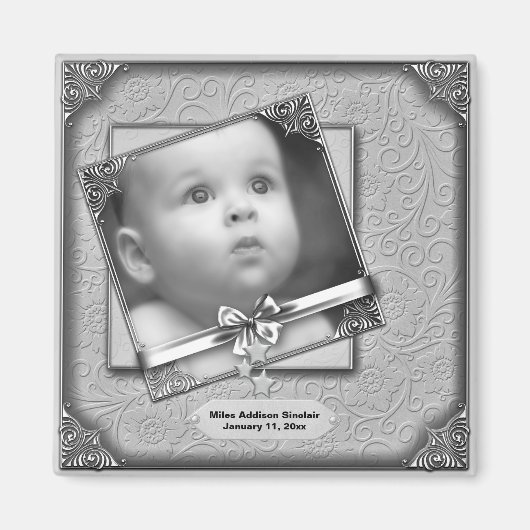 Baby Foto Geboorte Aankondiging Magneten (Voorkant)