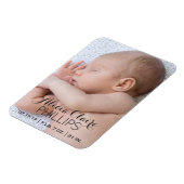 Baby Foto Geboorte Aankondiging | Modern script Magneet (Linkerzijde)