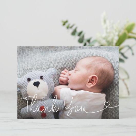 Baby Foto geboorte Aankondiging script modern (Staand voorkant)