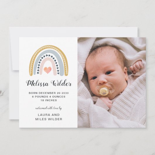 Baby Foto geboorteaankondiging (Voorkant)