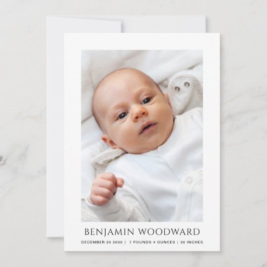 Baby Foto geboorteaankondiging (Voorkant)