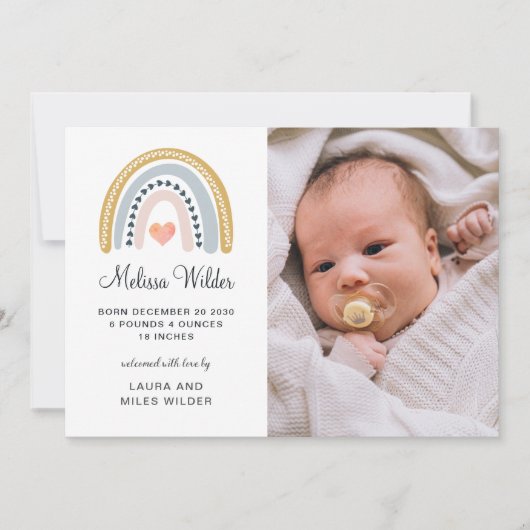 Baby Foto geboorteaankondiging (Voorkant)