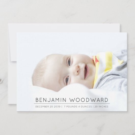 Baby Foto geboorteaankondiging (Voorkant)