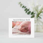 Baby Foto geboorteaankondiging Briefkaart (Staand voorkant)