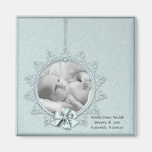 Baby Foto Geboorteaankondiging Magneten (Voorkant)
