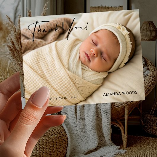 Baby Foto Geboorteaankondiging Modern Briefkaart