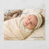 Baby Foto Geboorteaankondiging Modern Briefkaart (Voorkant)