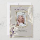 Baby Foto geboorteaankondiging Pampas Grass Kaart (Voorkant)