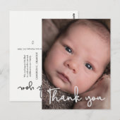 Baby Foto geboorteaankondiging portret Dankuwel Briefkaart (Voorkant / Achterkant)