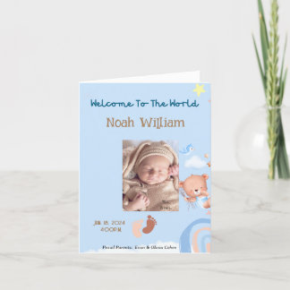 BABY FOTO GEBOORTEAANKONDIGING - TEDDY BEAR AANKONDIGING