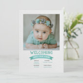 Baby Foto geboorteaankondiging verwelkomend Aankondiging (Staand voorkant)