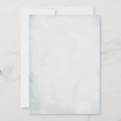 Baby Foto geboortedatum Blauwe Floral Kaart (Achterkant)