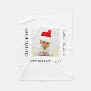 Baby Foto Geboortestatistieken Kerstmis Fleece Deken