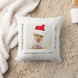 Baby Foto Geboortestatistieken Kerstmis Kussen