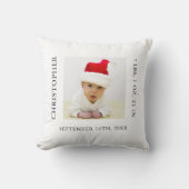 Baby Foto Geboortestatistieken Kerstmis Kussen (Voorkant)