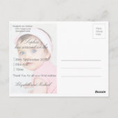 Baby Foto Gold Colored Script Briefkaart (Achterkant)