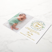 Baby Foto Gold Foil Hartelijk dank Folie Uitnodiging (Gedraaid)