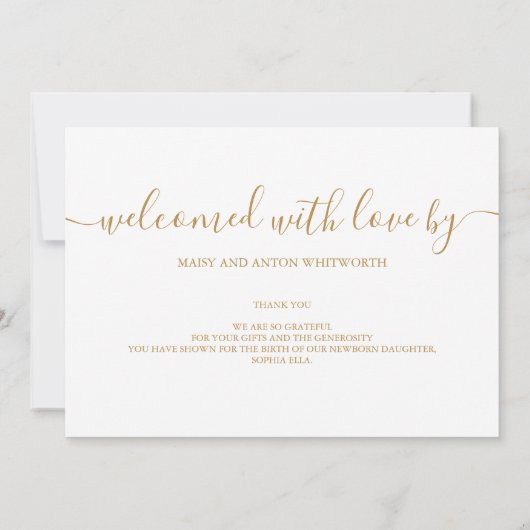 Baby Foto Greenery Script Birth Announounding Aankondiging (Achterkant)