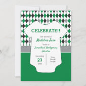 Baby foto Groen/zwart argyle Patroon Aankondiging (Voorkant)