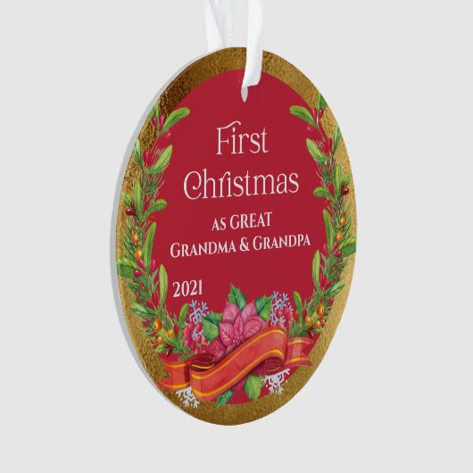 Baby Foto grootouder eerste kerstfeest Ornament (voorkant)