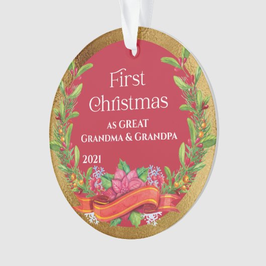 Baby Foto grootouder eerste kerstfeest Ornament (voorkant)