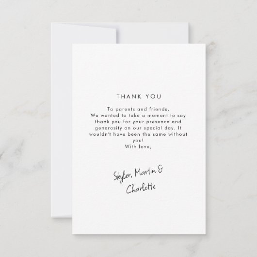 Baby Foto Handgeschreven Moderne Dankjewel Kaart (Achterkant)