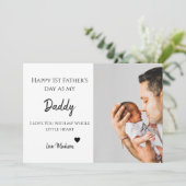 Baby Foto Happy first vaderdag ik hou van je Kaart (Staand voorkant)
