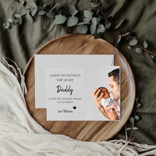 Baby Foto Happy first vaderdag ik hou van je Kaart
