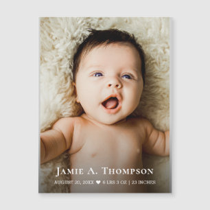 Baby Foto Hart Modern Geboorteaankondiging magneet