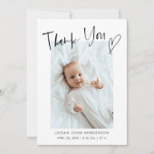 Baby Foto: Hartelijk dank Casual script opdracht Aankondiging (Voorkant)
