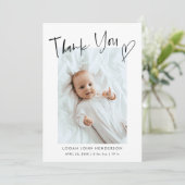 Baby Foto: Hartelijk dank Casual script opdracht Aankondiging (Staand voorkant)