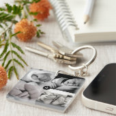 Baby Foto Initiaal Naam Geboortedatum Sleutelhanger (Voorkant Rechts)